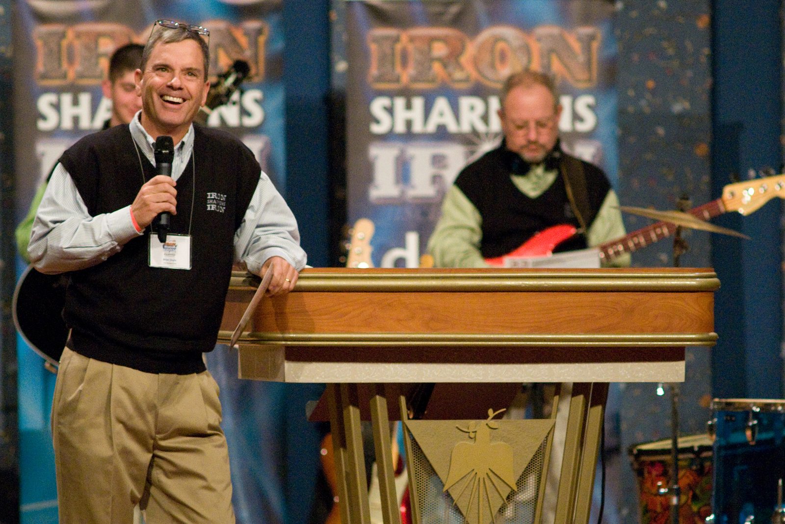 Brian Doyle speaking at an Iron Sharpens Iron event